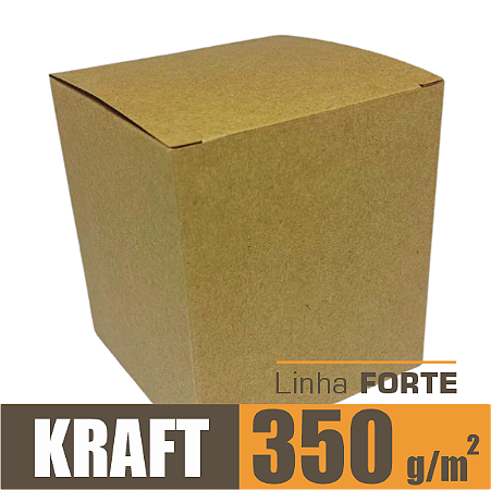 Caixinha padrão 9x9x10 cm em kraft natural 350g - 25 unidades