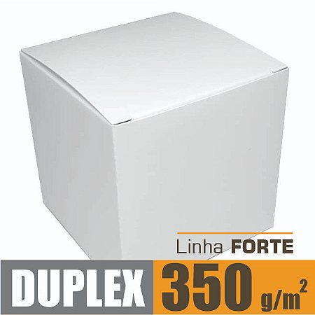 Caixinha padrão 10x10x10 cm em duplex branco 350g - 25 unidades