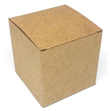 Caixinha padrão 6x6x6 cm em kraft natural 300g - 25 unidades
