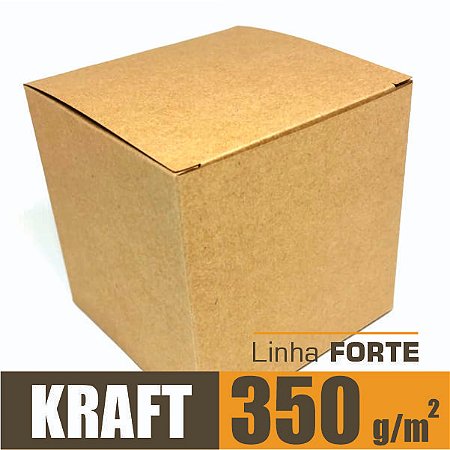 Caixinha padrão 10x10x10 cm em kraft natural 350g - unitário