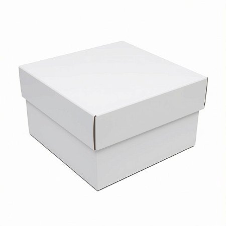 Caixinha com tampa 7x7x4 cm em triplex branco - 24 unidades