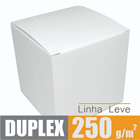 Caixinha padrão 8x8x8 cm em duplex branco 250g - 100 unidades