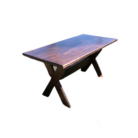 Mesa de Madeira Maciça - Área Gourmet-1,60x0,80m TABACO