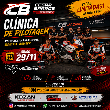 CLÍNICA DE PILOTAGEM (TRACK DAY) - VELOCITTA 29/11/26