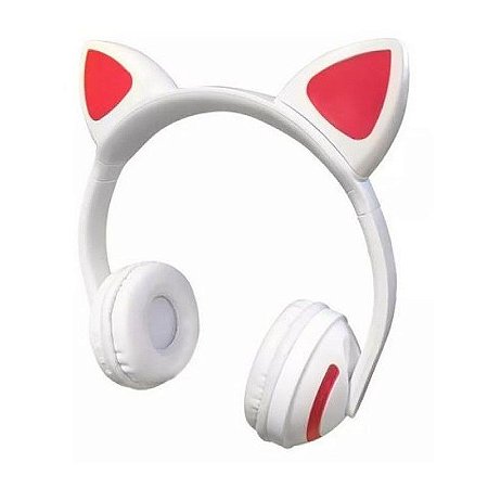 ALFA Fone Orelha De Gato Gatinho Headphone Led Sem Fio Com Microfone