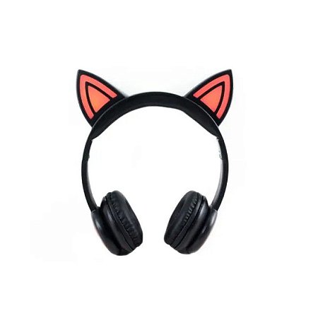 Fone De Ouvido Orelha De Gato Preto Booglee