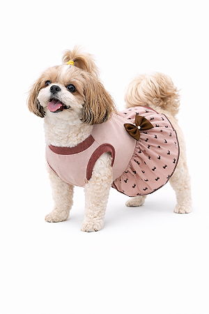 Roupa Pet em Malha M - Vestido (Medidas na Descrição do Anúncio)