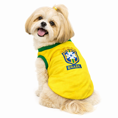 Camiseta Pet - Seleção Brasileira (Copa do Mundo) - P,M, G E GG - (Medidas na Descrição do Anúncio)