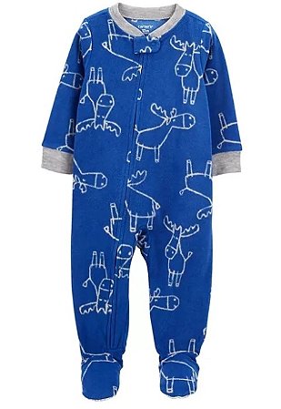 Macacão Carter's Fleece Azul Alce