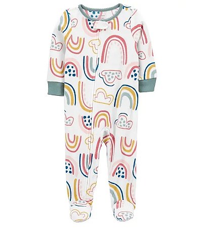 Macacão Carter's Fleece Branco Arco-íris
