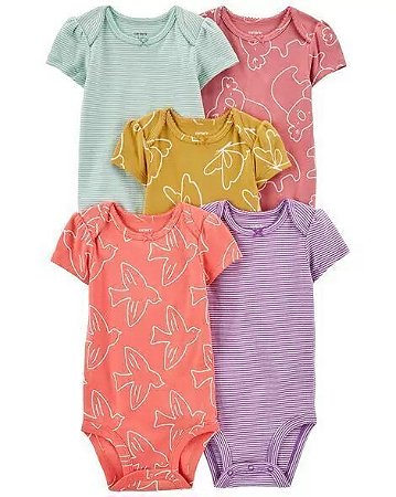 Kit Body Carter's 5 Peças Cores Pássaros