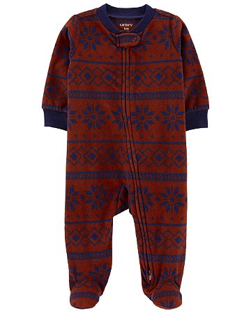 Macacão Carter's Fleece Azul e Vinho
