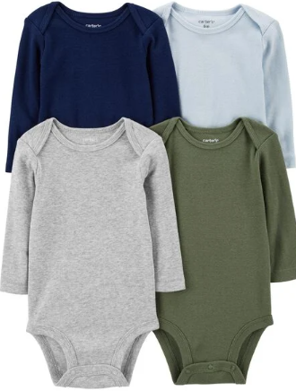 Kit Body Carter's 4 Peças Longo Verde Musgo Liso