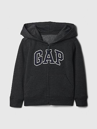 Moletom GAP Masculino Com Capuz  e Zíper Chumbo Logo Marinho