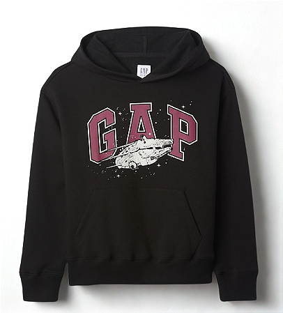 Moletom GAP Preto com Capuz Logo Vermelha