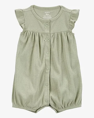 Romper Carter's Malha Canelado Verde