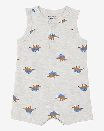 Romper Carter's Malha Regata Dino Cinza