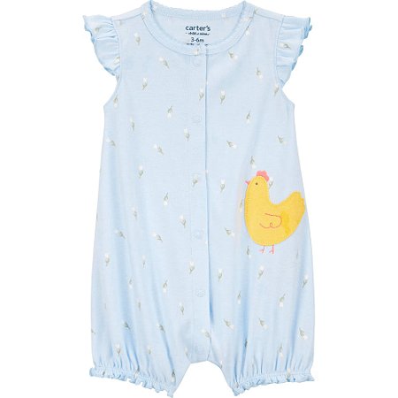 Romper Carter's  Malha Galinha Azul