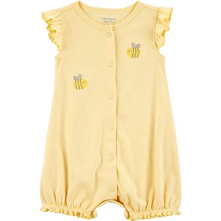 Romper Carter's Malha Abelha Amarela