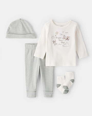 Conjunto Carter's 4 peças Azul Avião