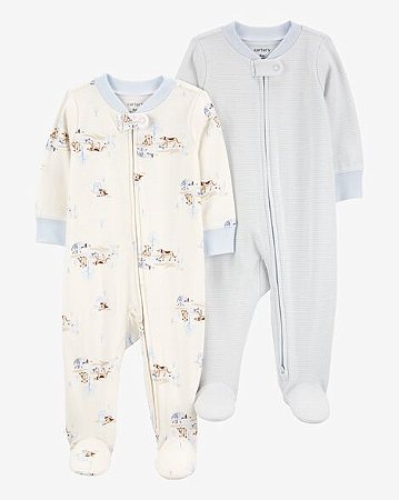 Kit Macacão Carter's 2 peças Cachorrinho - Zíper Bidirecional