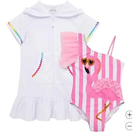 Kit Maiô Flapdoodles 2 Peças Flamingo Rosa