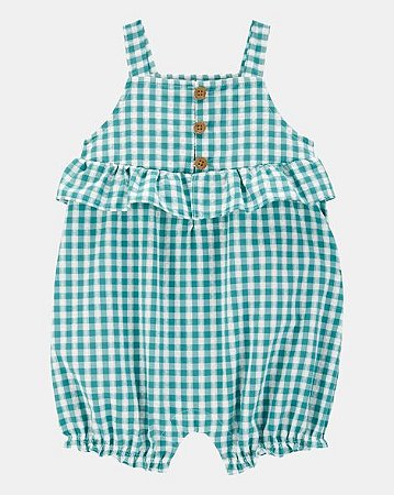 Romper Carter's Linho Xadrez Verde