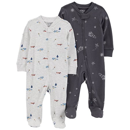 Kit Macacão Carter's 2 peças Chumbo Foguete