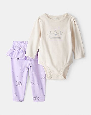 Conjunto Carter's 2 Peças Body Longo Calça Unicórnio