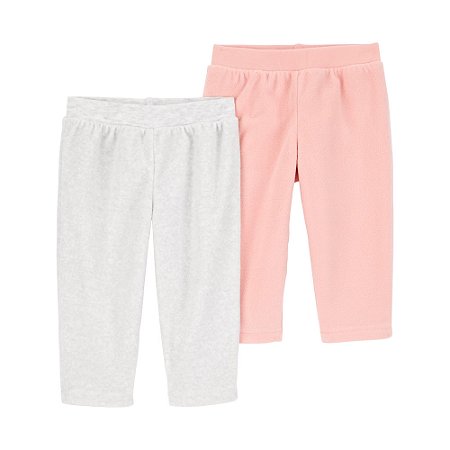 Kit Calça Carter's 2 Peças Fleece Rosa