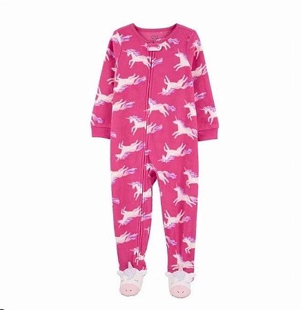 Macacão Carter's Fleece Pink Unicórnio