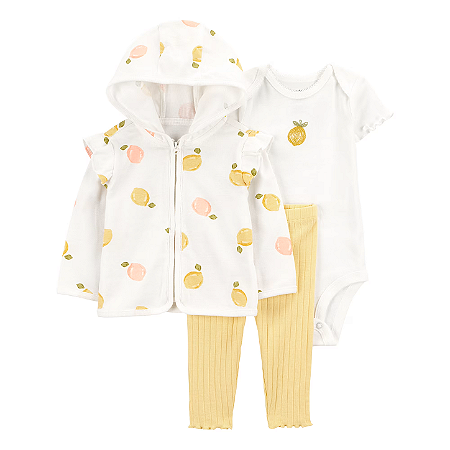 Conjunto Carter's 3 Peças Amarelo Limãozinho