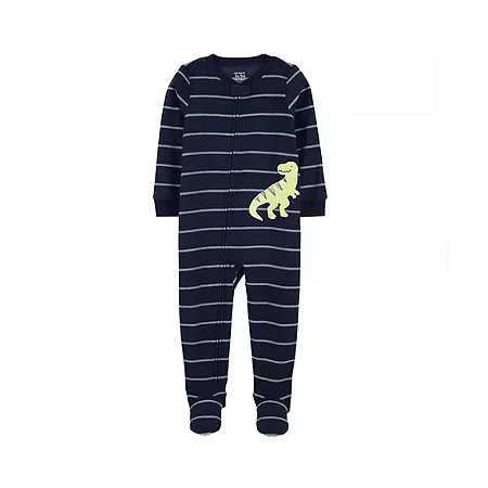 Macacão Carter's Fleece Azul Marinho Listras Dinossauro