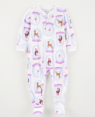 Macacão Carter's Fleece Branco Pinguim