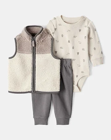 Conjunto Carter's 3 Peças Colete Sherpa Ilha Fair