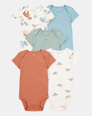 Kit Body Carter's Curto 5 Peças Multicor Dino