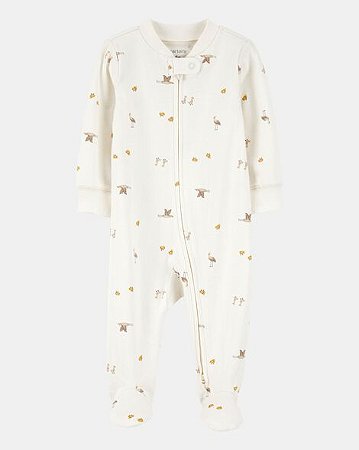 Macacão Unissex Carter's Malha Off-White Passarinhos