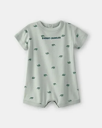 Romper Carter's Malha Verde Caracol