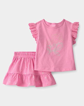 Conjunto Carter's 2 Peças Pink Rosas