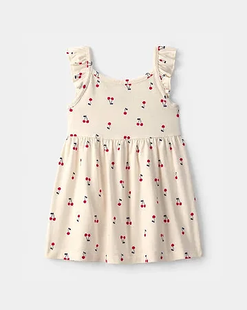 Vestido Carter's Malha Off-White Cerejinha