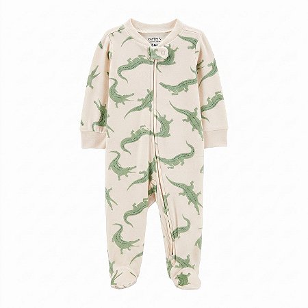 Macacão Carter's Fleece Off-White Jacaré