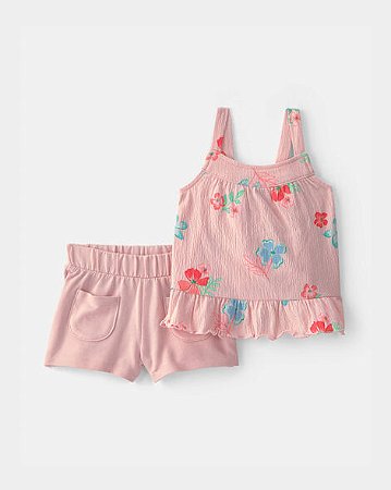 Conjunto Carter's 2 Peças Rosa Floral