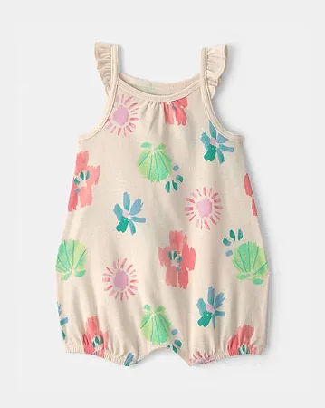 Romper Carter's Malha Creme Summer Beach