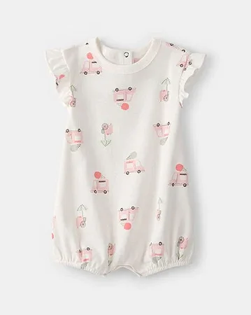 Romper Carter's Malha Branco Caminhão de Sorvete
