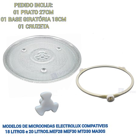 Kit Prato Microondas Electrolux Mtd30 Ma30s Mef30 Mef28