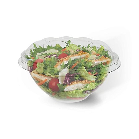 Tigela Bowl Descartável c/ Tampa - P/ Poke ou Saladas | 1000 ML