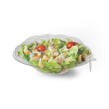 Tigela Bowl Descartável c/ Tampa - P/ Poke ou Saladas | 500 ML
