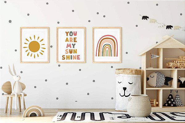 Kit Quadro Infantil You Are My Sunshine