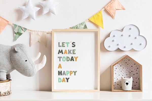 Quadro Infantil Happy Day Verde