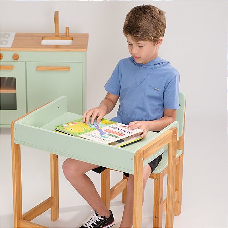 Mesa Infantil com Regulagem - Verde Oliva